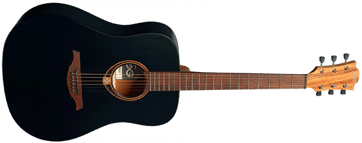 Lag T70d Tramontane Dreadnought Epicea Sapele Bro - Noir Satine - Acoustic guitar & electro - Main picture