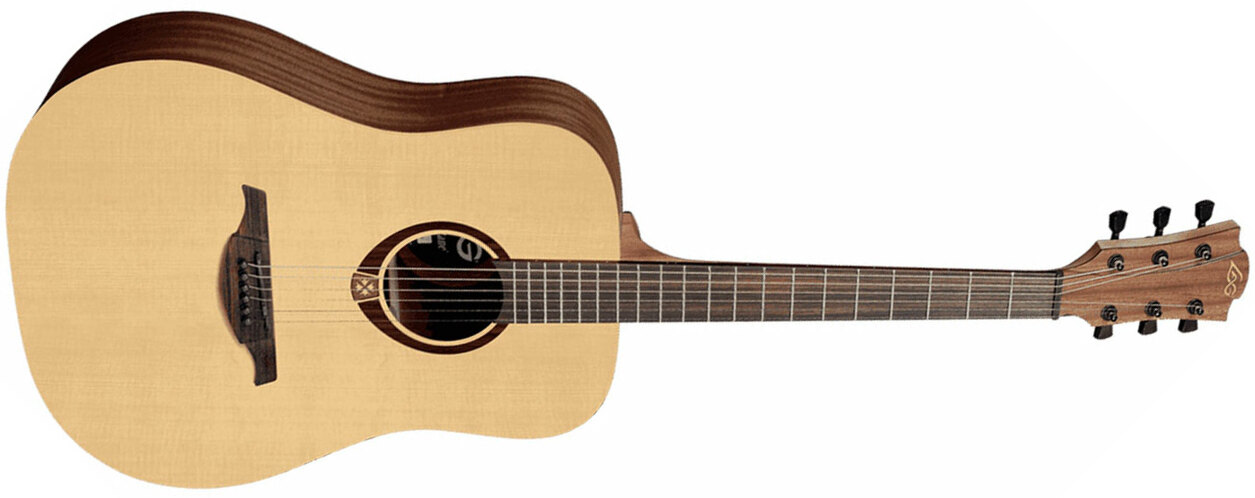 Lag T70d Tramontane Dreadnought Epicea Sapele Bro - Naturel Satin - Acoustic guitar & electro - Main picture