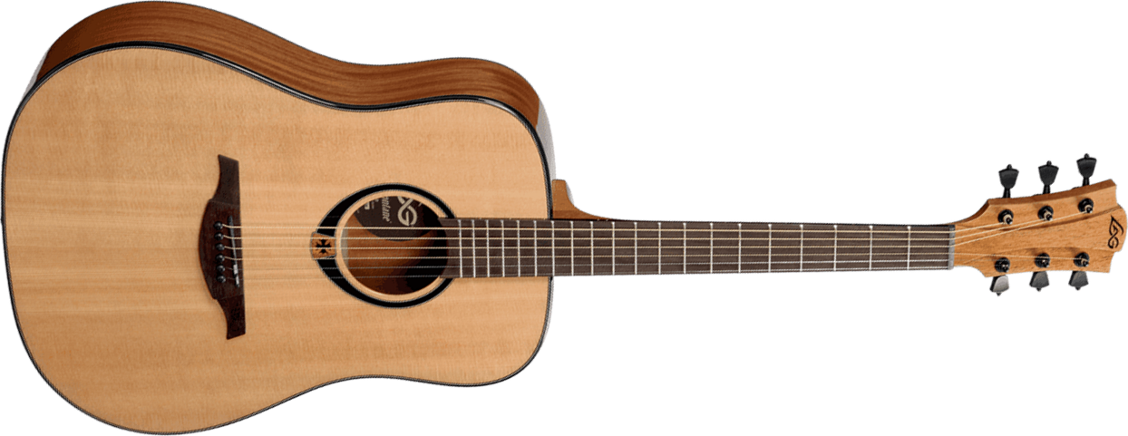 Lag T80d Tramontane  Dreadnought Epicea Acajou - Naturel Brillant - Acoustic guitar & electro - Main picture