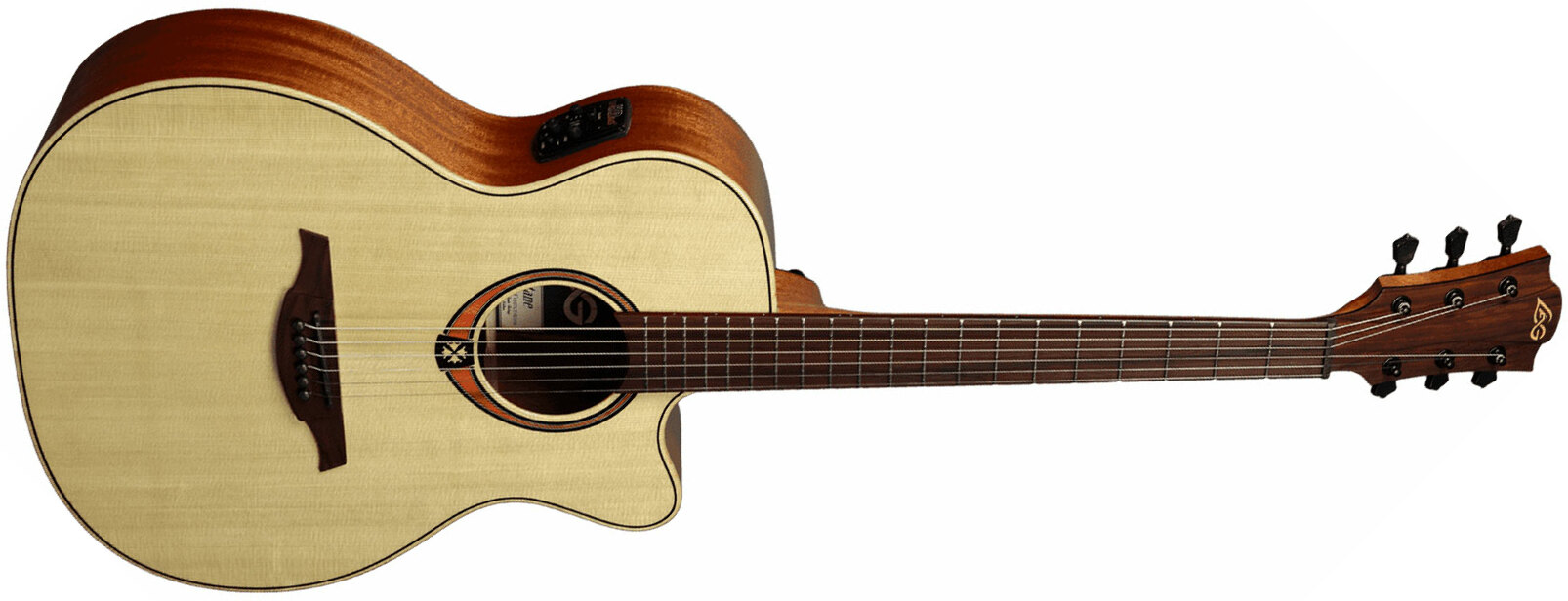 Lag T88ace Tramontane Auditorium Cw Epicea Khaya Bro - Naturel - Electro acoustic guitar - Main picture