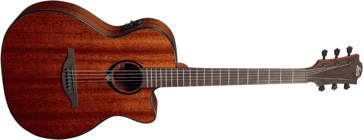 Lag T90ace Tramontane Auditorium Cw Tout Acajou Directlag Hd - Naturel Brillant - Acoustic guitar & electro - Main picture