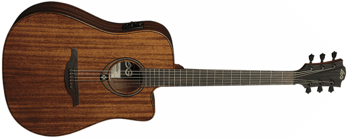 Lag T98dce Tramontane Dreadnought Cw Tout Khaya Bro - Naturel - Electro acoustic guitar - Main picture