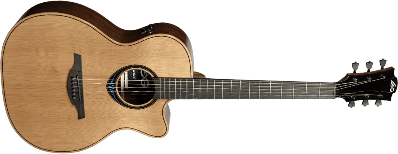 Lag Tbw2ace Bluewave 2 Auditorium Cw Cedre Palissandre Bkbr - Naturel - Electro acoustic guitar - Main picture