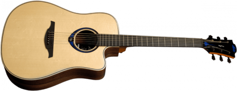 Lag Thv30dce Hyvibe Dreadnought Epicea/bocote Cw - Naturel - Electro acoustic guitar - Main picture