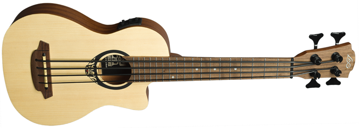 Lag Tkb150ce Mini Bass Tiki Cw Epicea Acajou +housse - Natural - Acoustic bass - Main picture