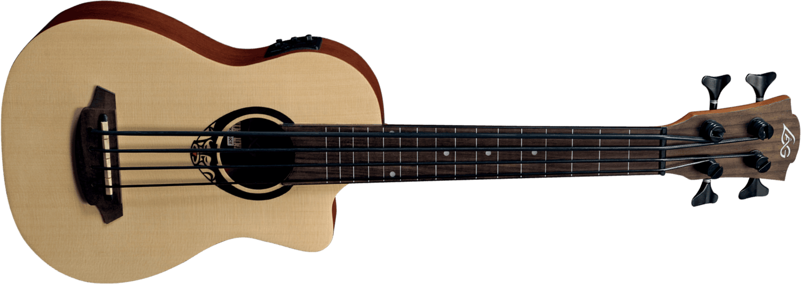Lag Tkb150fce Mini Bass Fretless Tiki Cw Epicea Acajou +housse - Natural - Acoustic bass - Main picture