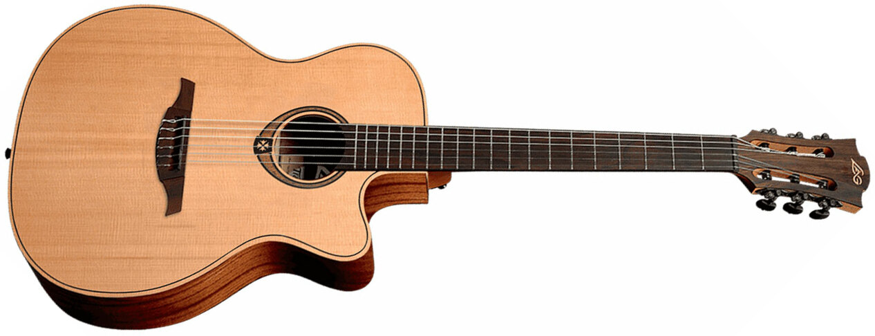 Lag Tn170asce Tramontane Auditorium Slim Cw Cedre Khaya Bro - Natural - Classical guitar 4/4 size - Main picture