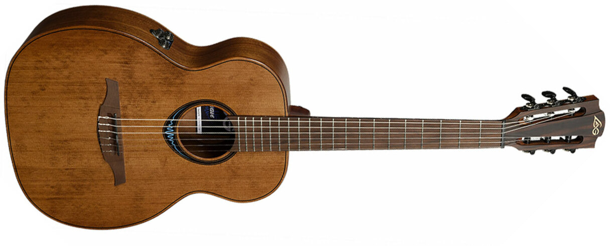 Lag Tnbw1te Bluewave 1 Travel Nylon Cedre Khaya Brbr - Brown - Classical guitar 3/4 size - Main picture