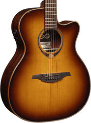 Folk guitar Lag Tramontane T118ACE - Brown sunburst