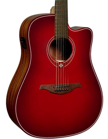 Folk guitar Lag T-Red DCE Ltd - Red burst