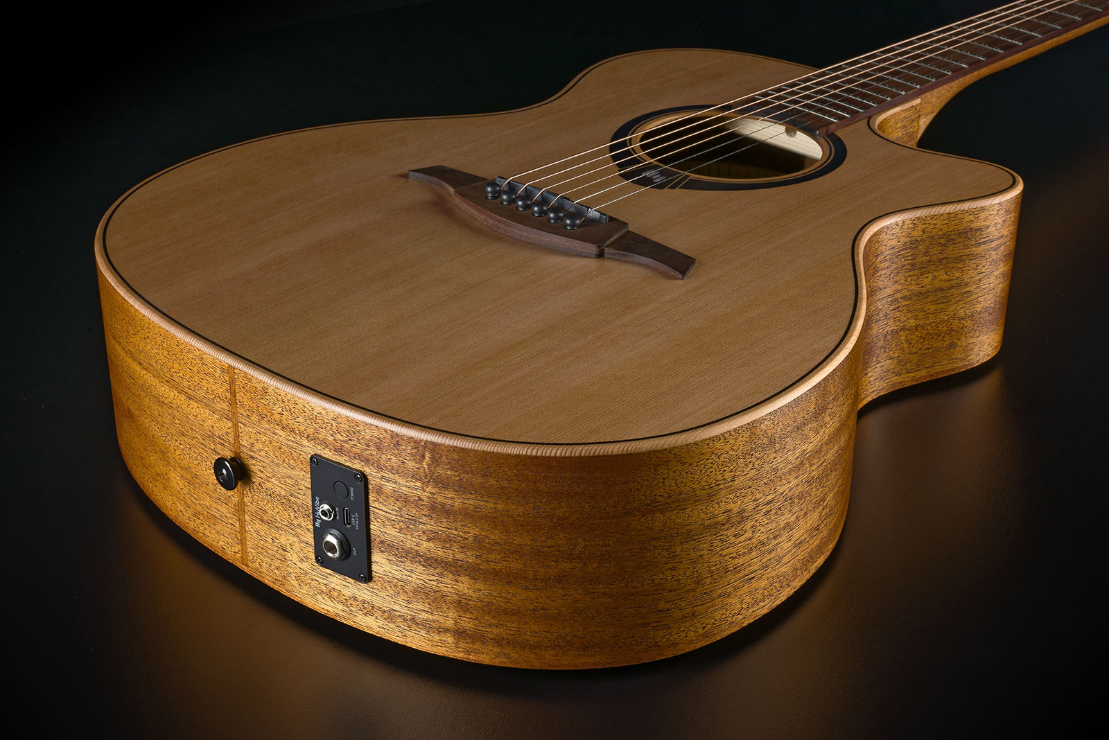 Lag Hv10ace Hyvibe H2 Auditorium Cw Cedre Khaya Bra - Natural - Folk guitar - Variation 2