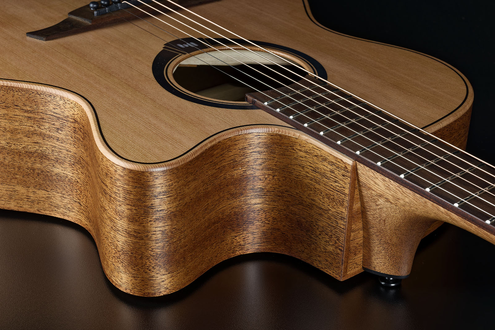 Lag Hv10ace Hyvibe H2 Auditorium Cw Cedre Khaya Bra - Natural - Folk guitar - Variation 3