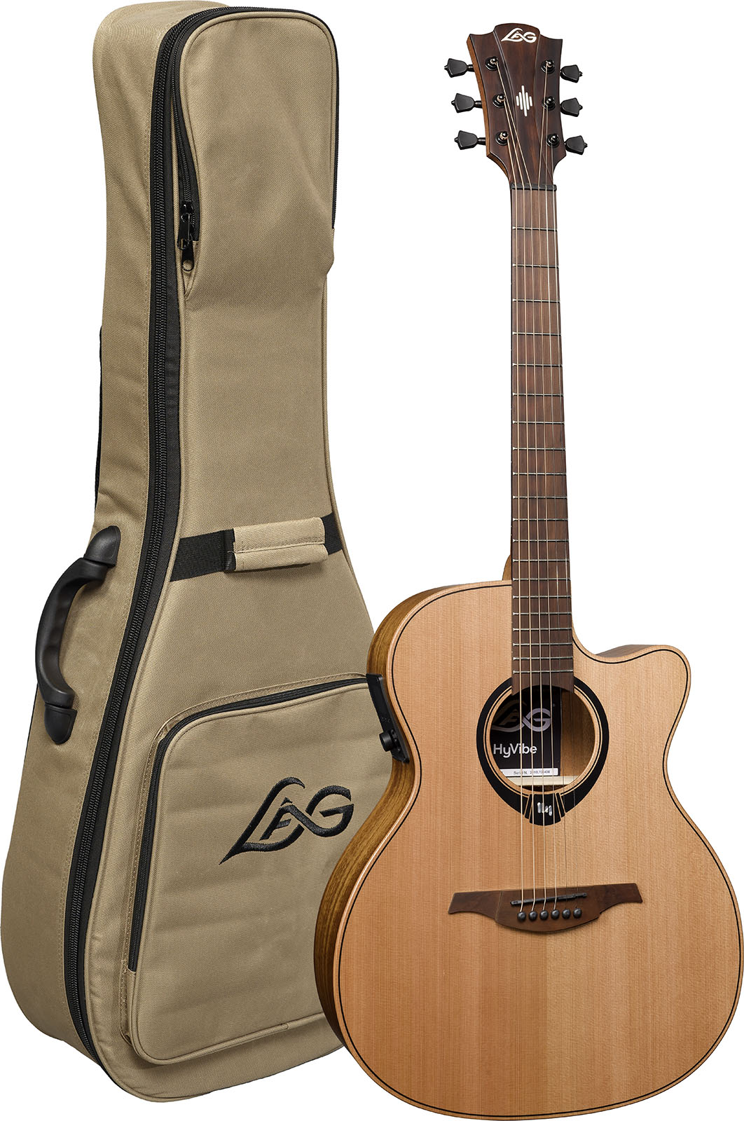 Lag Hv10ace Hyvibe H2 Auditorium Cw Cedre Khaya Bra - Natural - Folk guitar - Variation 4
