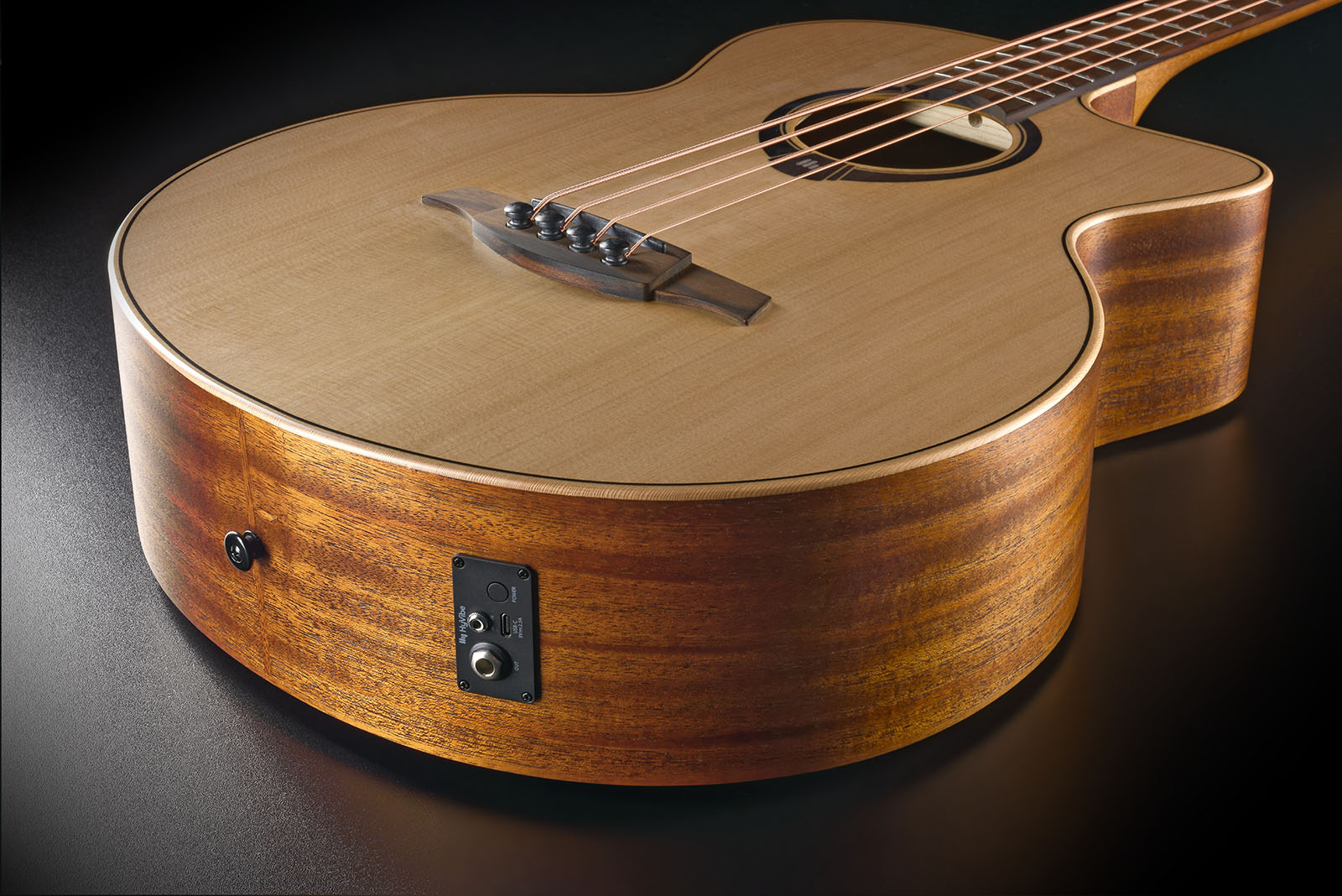 Lag Hv10bce Hyvibe H2 Bass Cw Shsc Cedre Khaya Bra - Natural - Acoustic bass - Variation 2