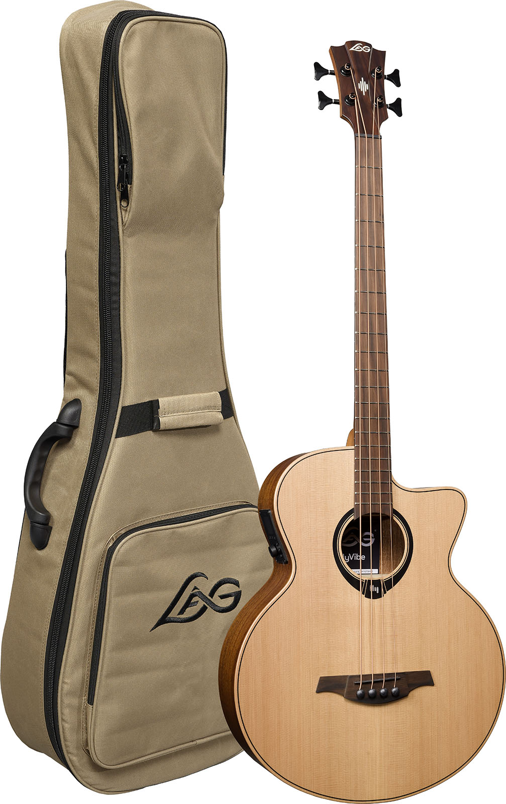 Lag Hv10bce Hyvibe H2 Bass Cw Shsc Cedre Khaya Bra - Natural - Acoustic bass - Variation 6