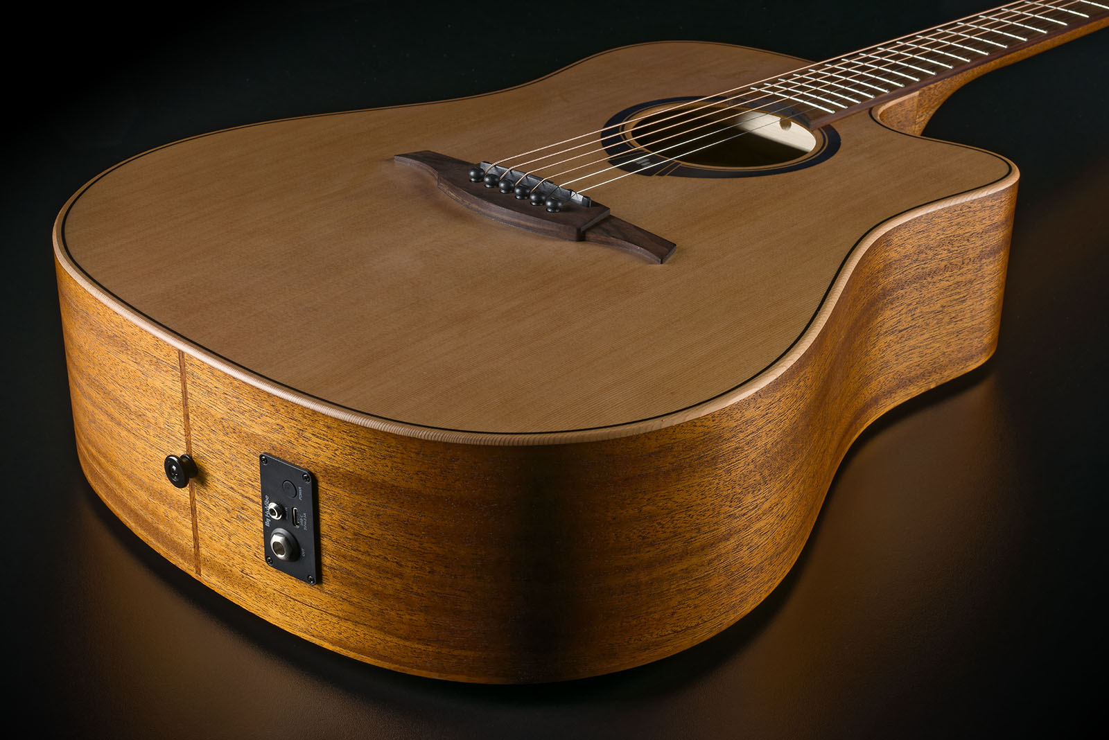Lag Hv10dce Hyvibe H2 Dreadnought Cw Cedre Khaya Bra - Natural - Folk guitar - Variation 2