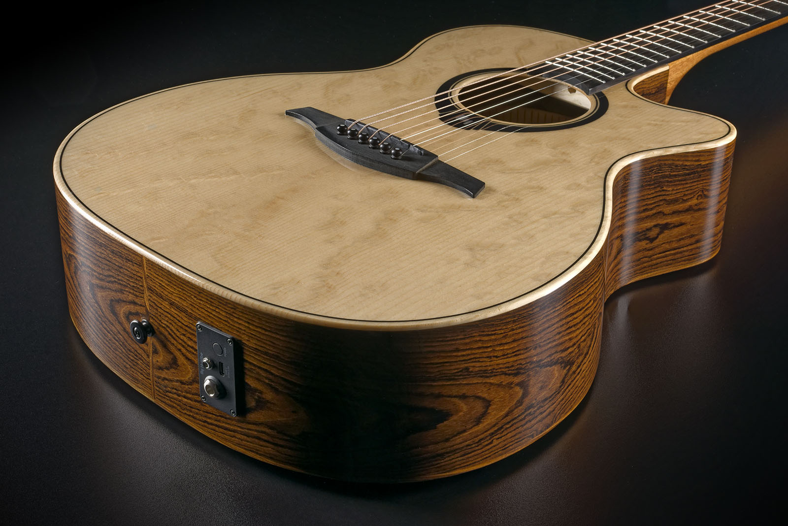 Lag Hv30ace Hyvibe H2 Auditorium Cw Epicea Bokote Bkbr - Natural - Folk guitar - Variation 2