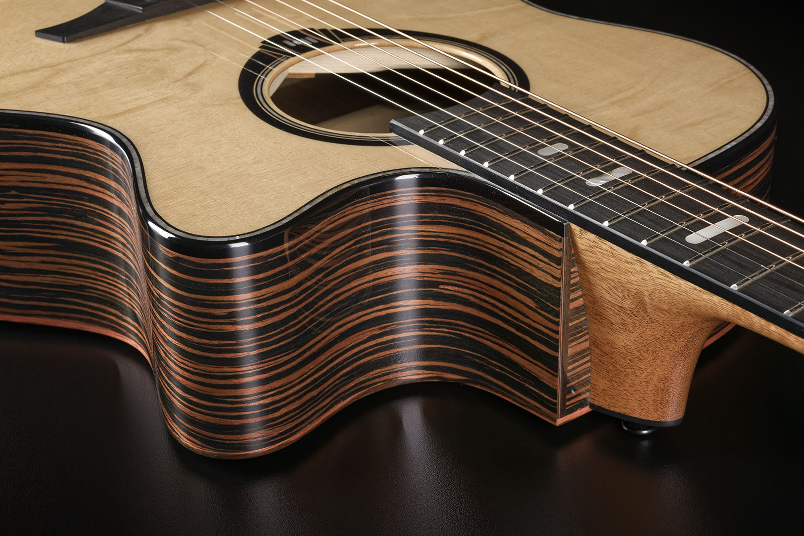 Lag Hv50ace Hyvibe H2 Auditoruium Cw Epicea Bokote Bkbr - Natural - Folk guitar - Variation 4