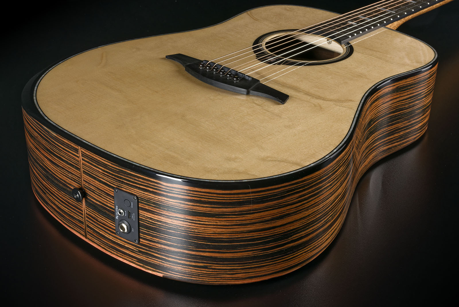 Lag Hv50de Hyvibe H2 Dreadnought Epicea Bokote Bkbr - Natural - Folk guitar - Variation 2