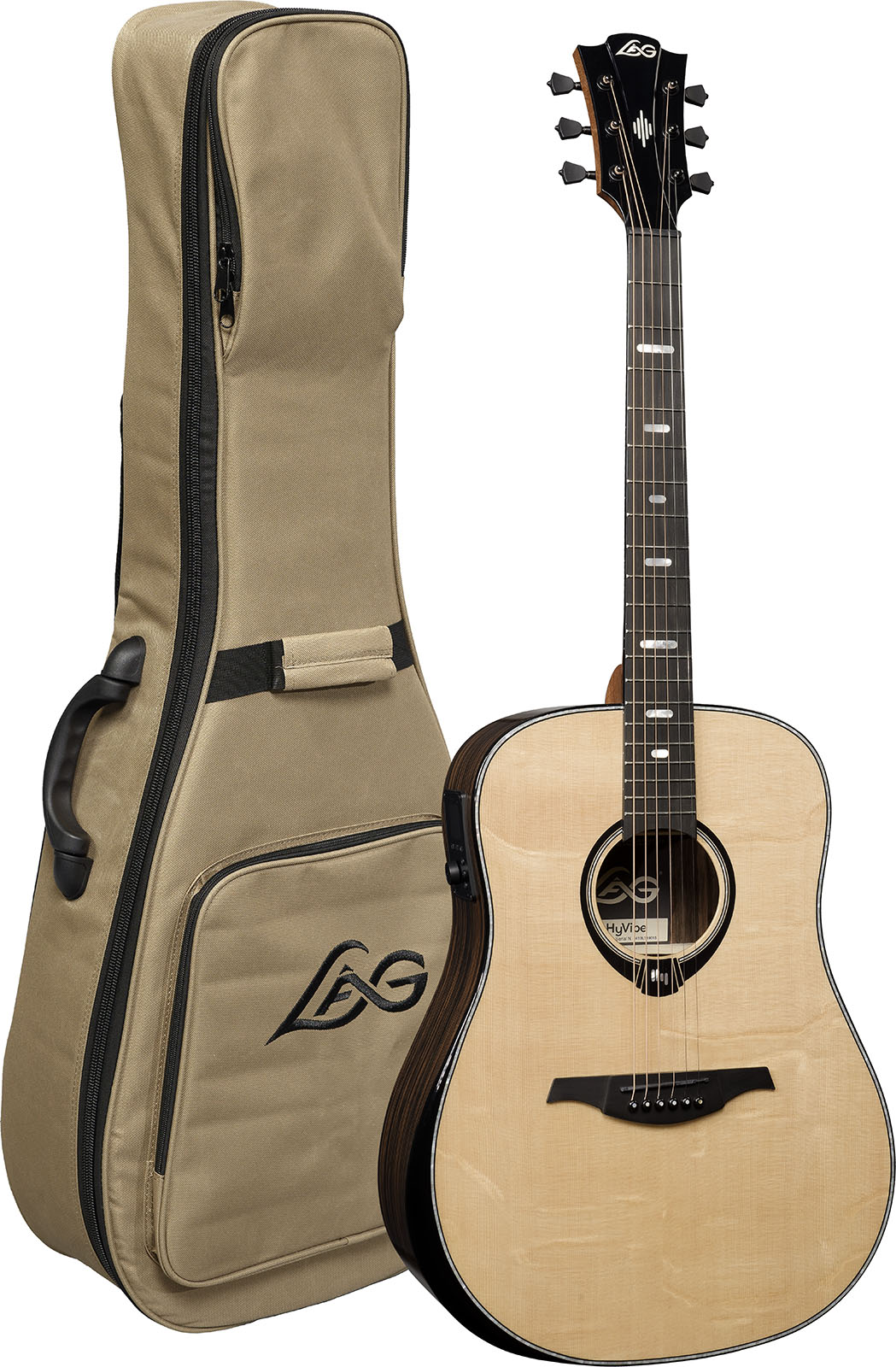Lag Hv50de Hyvibe H2 Dreadnought Epicea Bokote Bkbr - Natural - Folk guitar - Variation 8