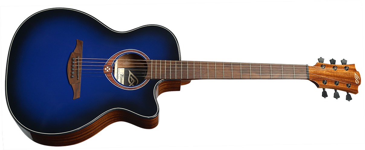 Lag T-blue Ace Ltd Auditorium Cw Cedre Khaya Brbw - Blue Burst - Folk guitar - Variation 1