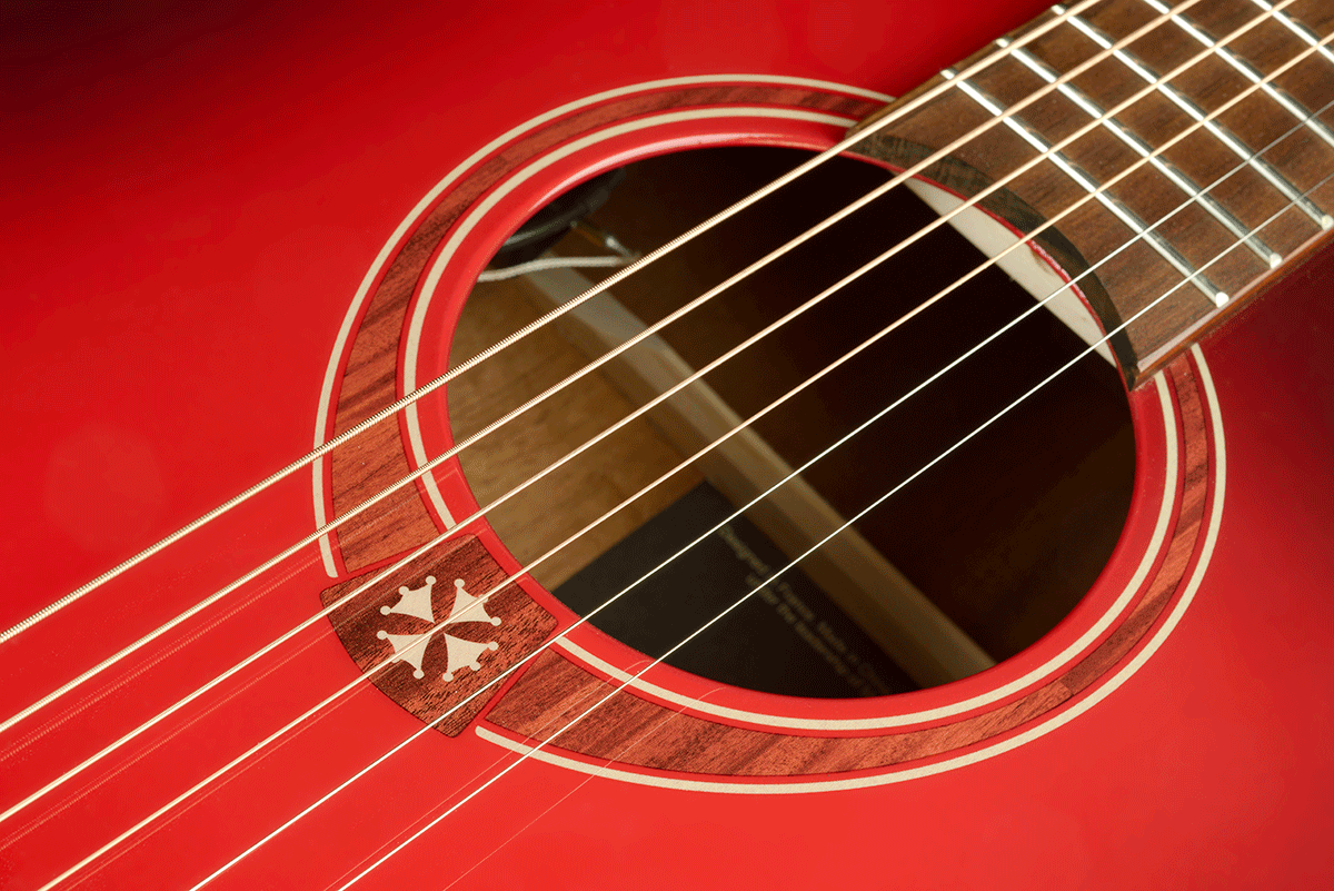 Lag T-red Ace Ltd Auditorium Cedre Khaya Brbw - Red Burst - Folk guitar - Variation 2