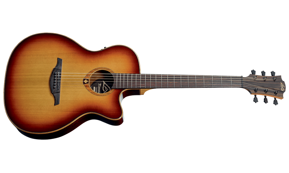 Lag T100asce Tramontane Auditorium Slim Cw Cedre Sapele Rw - Brown Shadow - Acoustic guitar & electro - Variation 1