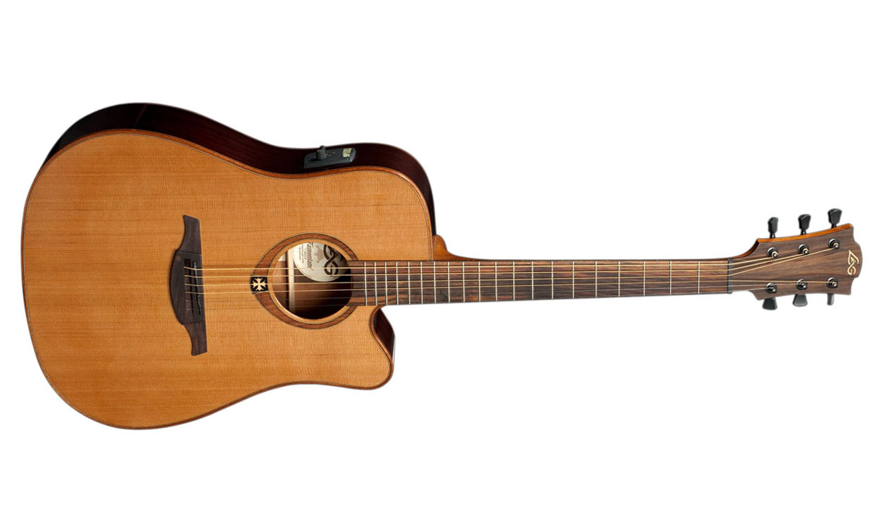 Lag T100dce Tramontane Dreadnought Cw Cedre Acajou Rw - Natural Gloss - Acoustic guitar & electro - Variation 1