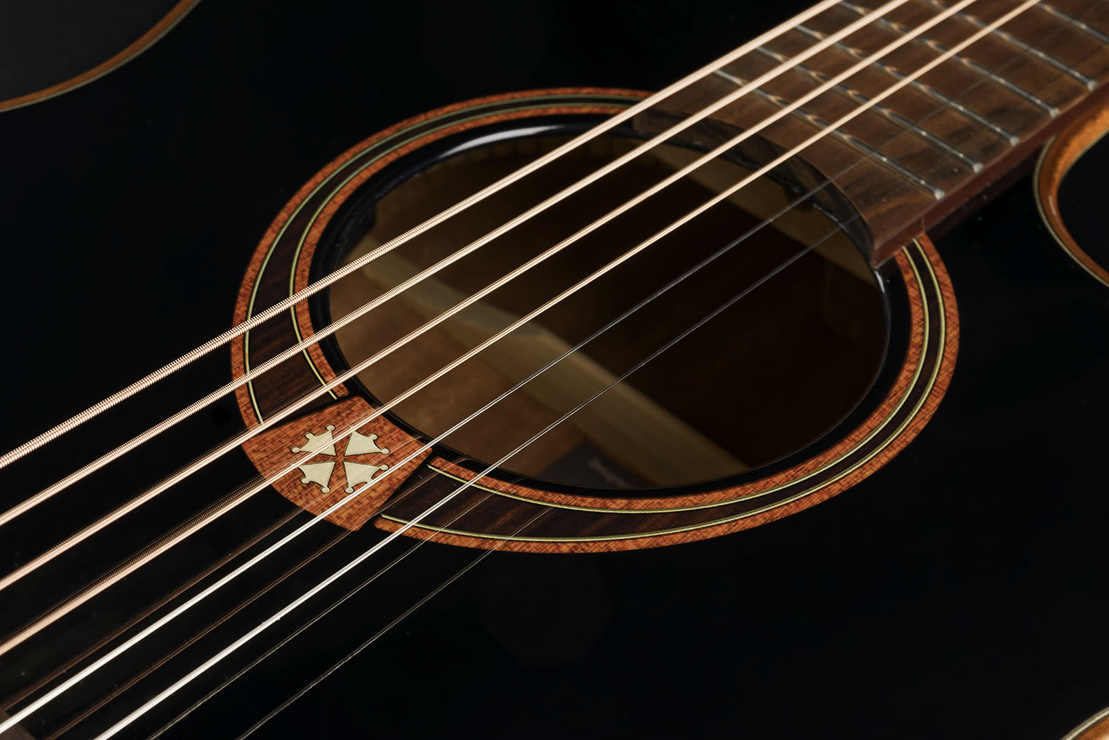 Lag T118abce Bevel Tramontane Auditorium Cedre Khaya Bro - Black - Electro acoustic guitar - Variation 5
