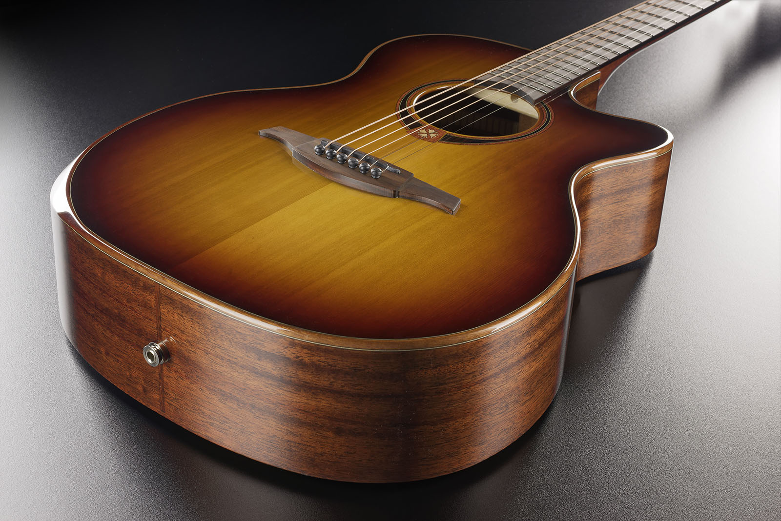 Lag T118abce Bevel Tramontane Auditorium Cw Cedre Khaya Bro - Brown Sunburst - Electro acoustic guitar - Variation 2