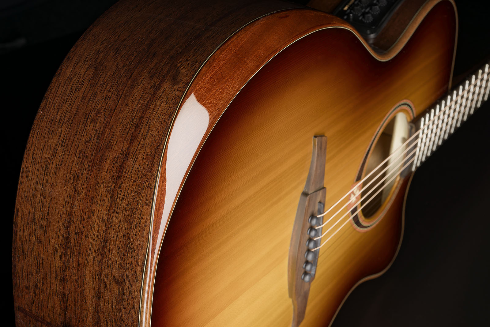 Lag T118abce Bevel Tramontane Auditorium Cw Cedre Khaya Bro - Brown Sunburst - Electro acoustic guitar - Variation 6