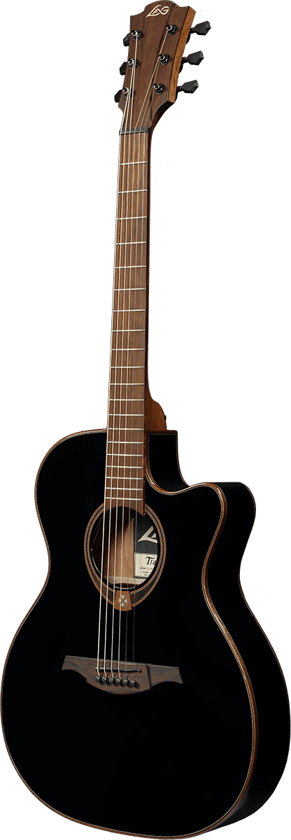 Lag T118asce Tramontane Auditorium Slim Cw Electro Cedre Khaya - Black - Electro acoustic guitar - Variation 1