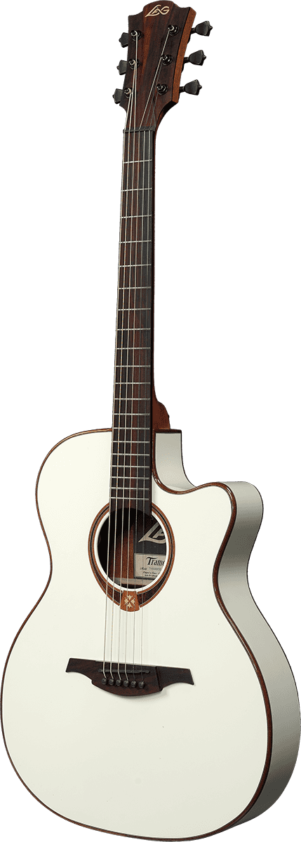 Lag T118asce Tramontane Auditorium Thinline Cw Cedre Khaya Bro - Ivory - Electro acoustic guitar - Variation 1