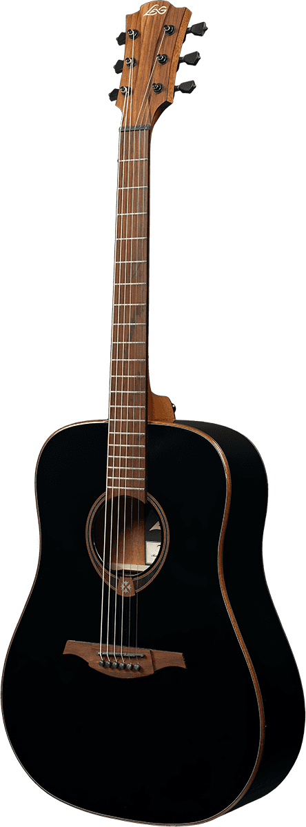 Lag T118d Tramontane Dreadnought Cedre Khaya - Black - Acoustic guitar & electro - Variation 1