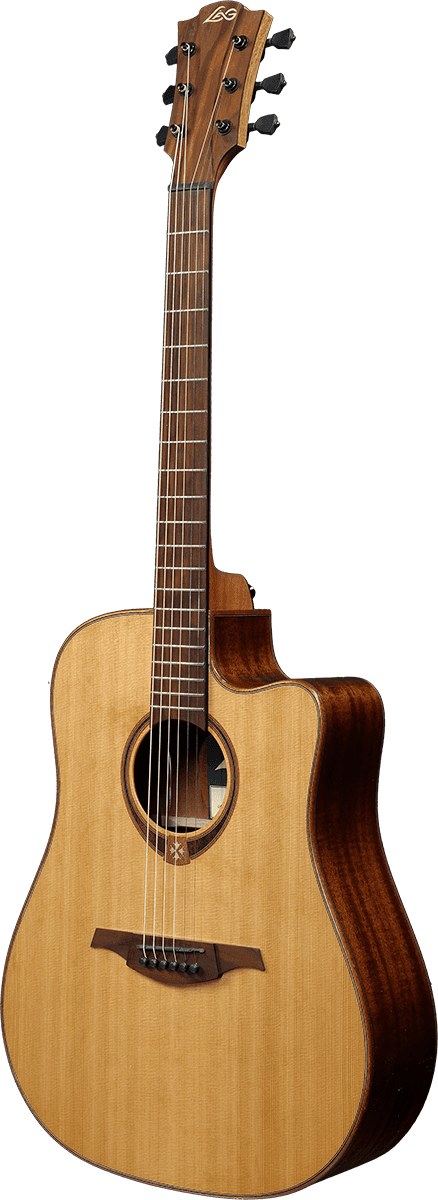 Lag T118dce Tramontane Dreadnought Cw Electro Cedre Khaya - Naturel - Electro acoustic guitar - Variation 1