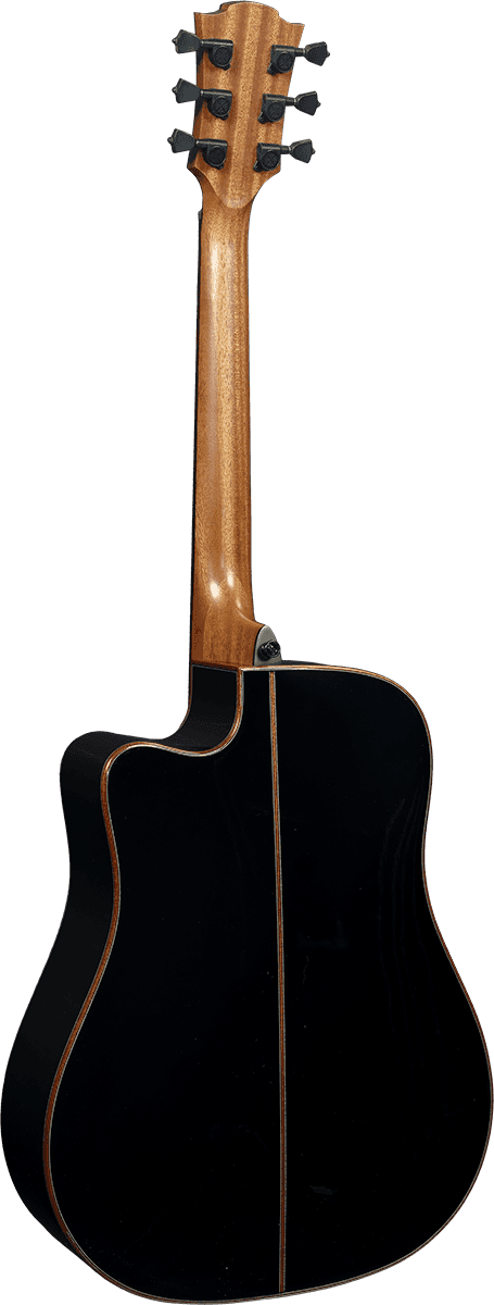 Lag T118dce Tramontane Dreadnought Cw Electro Cedre Khaya - Black - Electro acoustic guitar - Variation 2