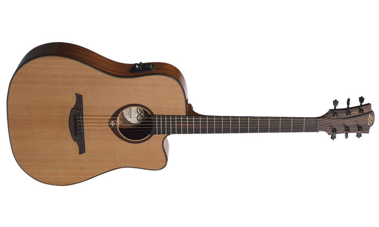 Lag T200dce Tramontane Dreadnought Cw Cedre Acajou Rw - Natural Gloss - Electro acoustic guitar - Variation 1