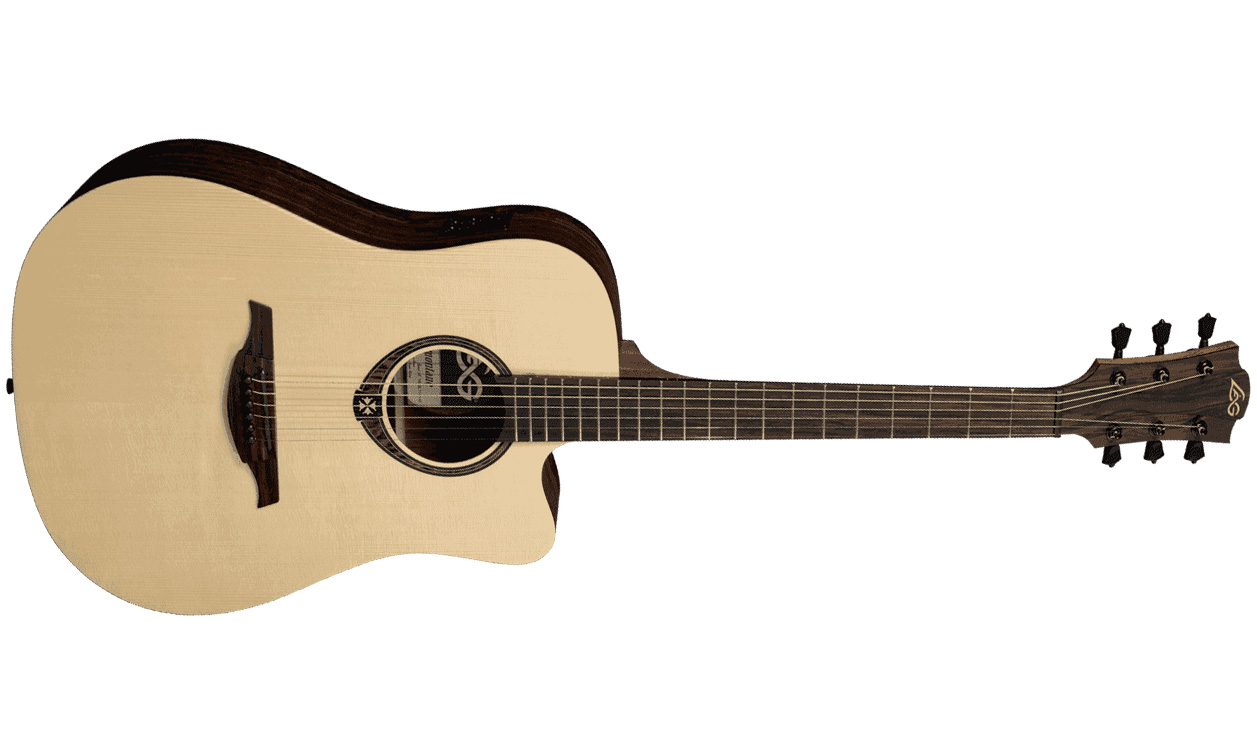 Lag T270dce Tramontane Dreadnought Cw Epicea Snakewood - Naturel - Electro acoustic guitar - Variation 1