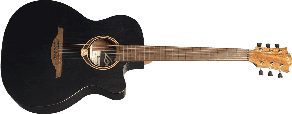 Lag T70dce Tramontane Auditorium Cw Epicea Sapele Bro - Noir Satin - Electro acoustic guitar - Variation 1