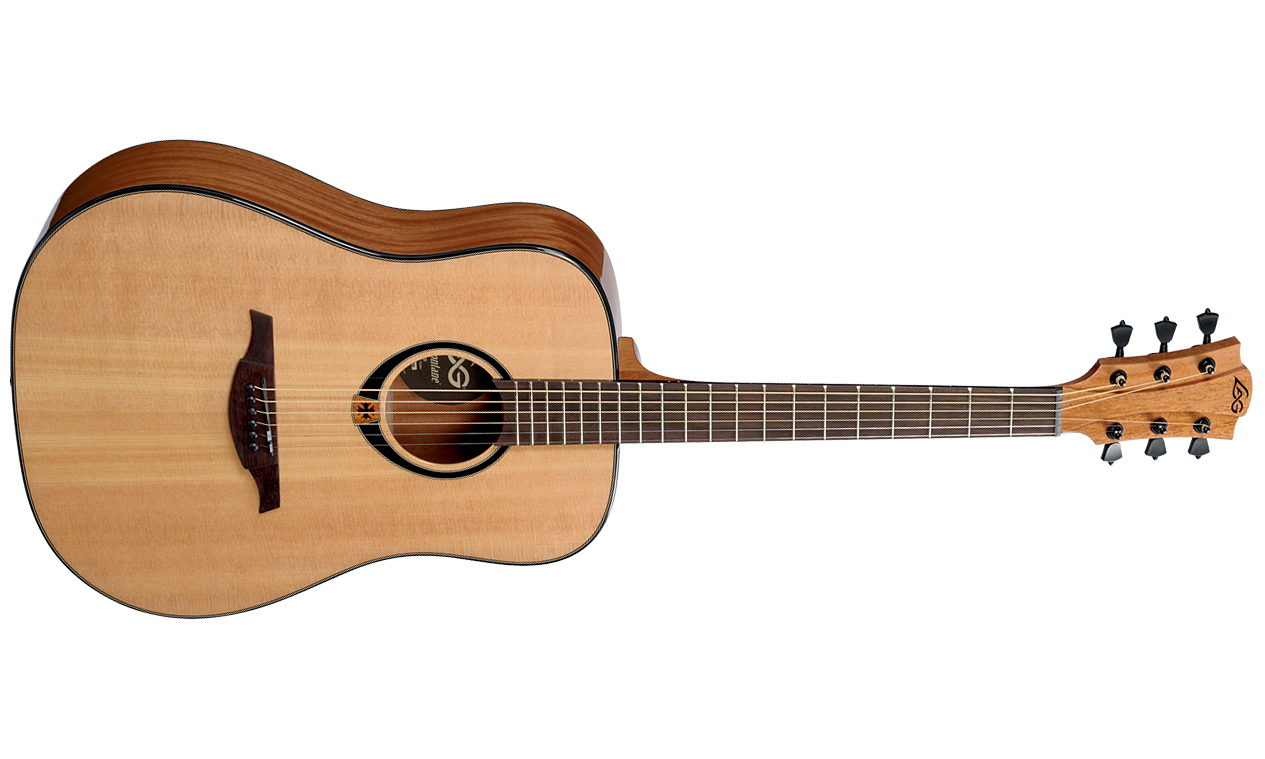 Lag T80d Tramontane  Dreadnought Epicea Acajou - Naturel Brillant - Acoustic guitar & electro - Variation 1