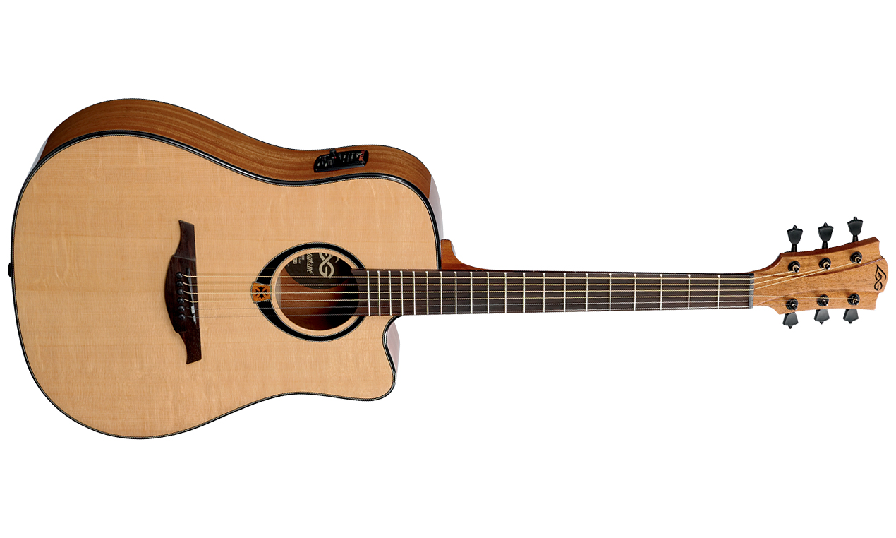 Lag T80dce Tramontane Dreadnought Cw Epicea Khaya - Natural - Acoustic guitar & electro - Variation 1