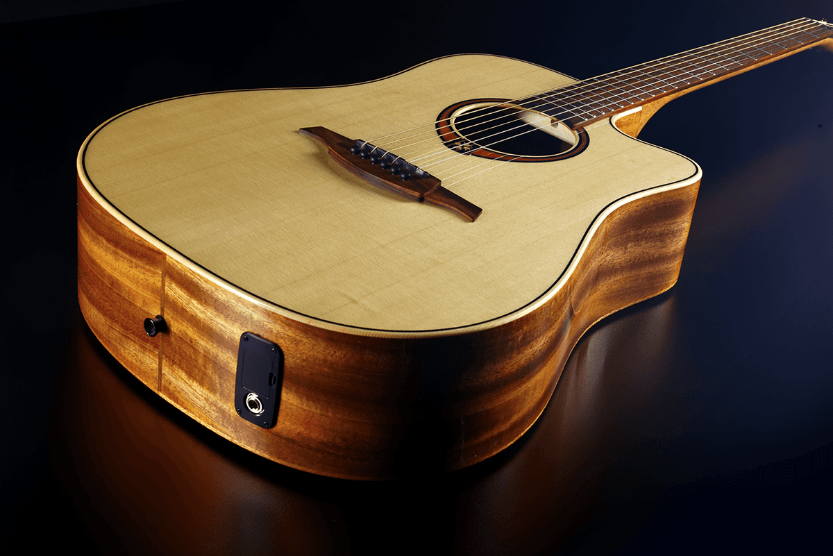 Lag T88dce Tramontane Dreadnought Cw Epicea Khaya Bro - Naturel - Electro acoustic guitar - Variation 2