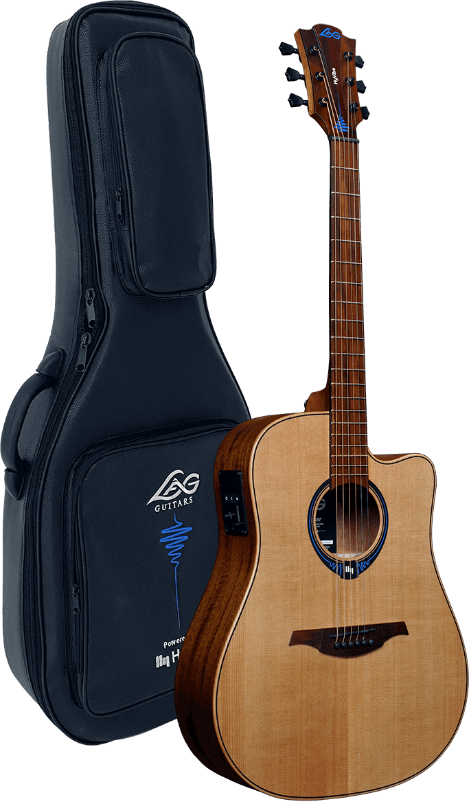 Lag THV10DCE HyVibe Housse LAG naturel Folk guitar
