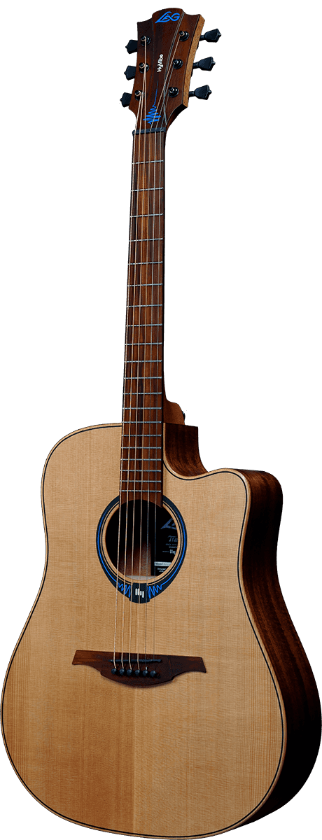 Lag Thv10dce Hyvibe Dreadnought Cedre/acajou Cw+housse - Naturel - Electro acoustic guitar - Variation 3