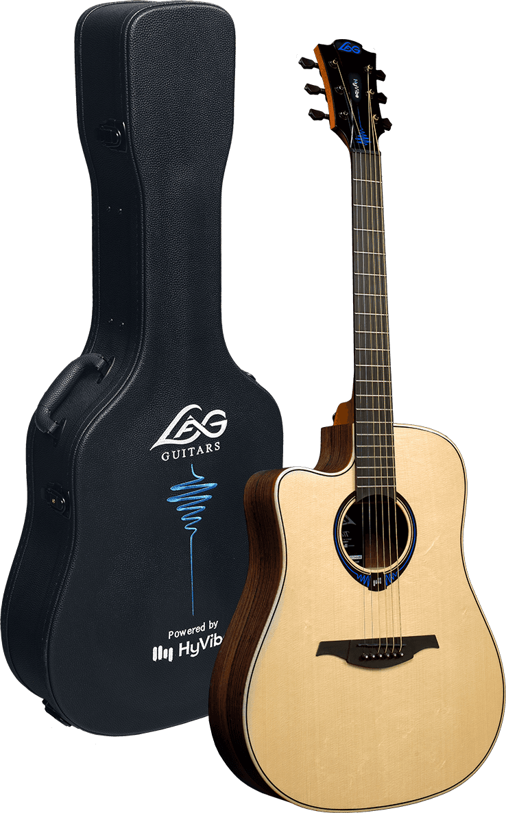 Lag Thv30dce Hyvibe Gauchedreadnought Epicea/bocote Cw - Naturel - Electro acoustic guitar - Variation 3