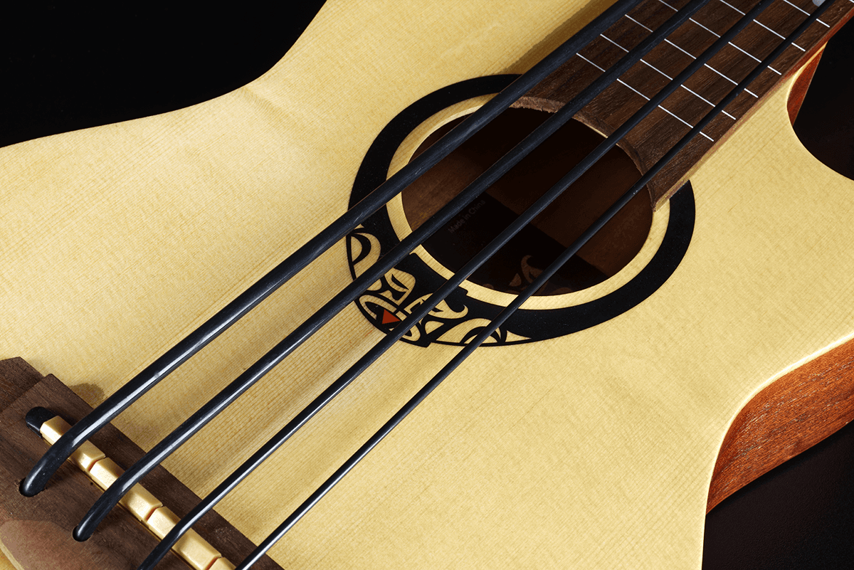 Lag Tkb150fce Mini Bass Fretless Tiki Cw Epicea Acajou +housse - Natural - Acoustic bass - Variation 4