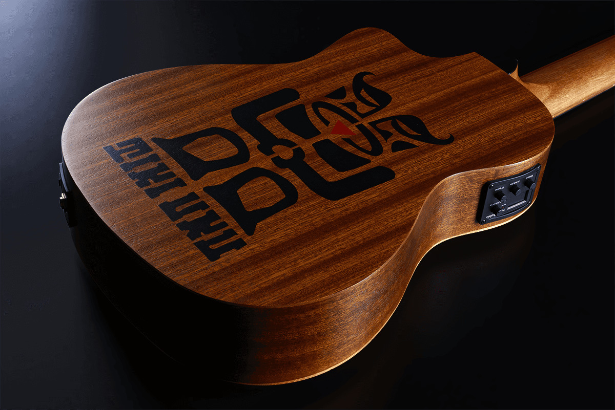 Lag Tkb150fce Mini Bass Fretless Tiki Cw Epicea Acajou +housse - Natural - Acoustic bass - Variation 5