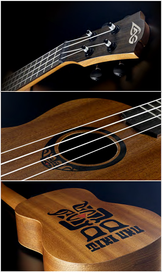 Lag Tku10c Tiki Uku Concert Tout Sapele +housse - Natural Open Pore - Ukulele - Variation 2