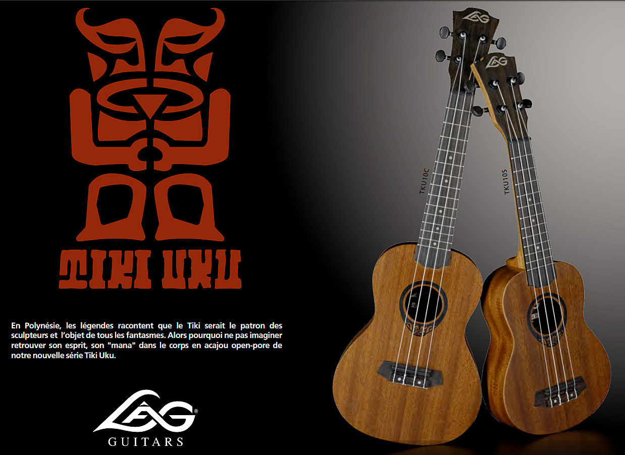 Lag Tku10c Tiki Uku Concert Tout Sapele +housse - Natural Open Pore - Ukulele - Variation 3