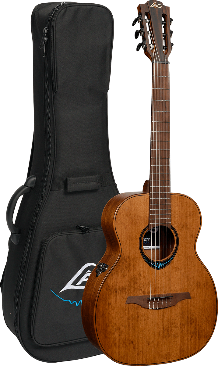 Lag Tnbw1te Bluewave 1 Travel Nylon Cedre Khaya Brbr - Brown - Classical guitar 3/4 size - Variation 7